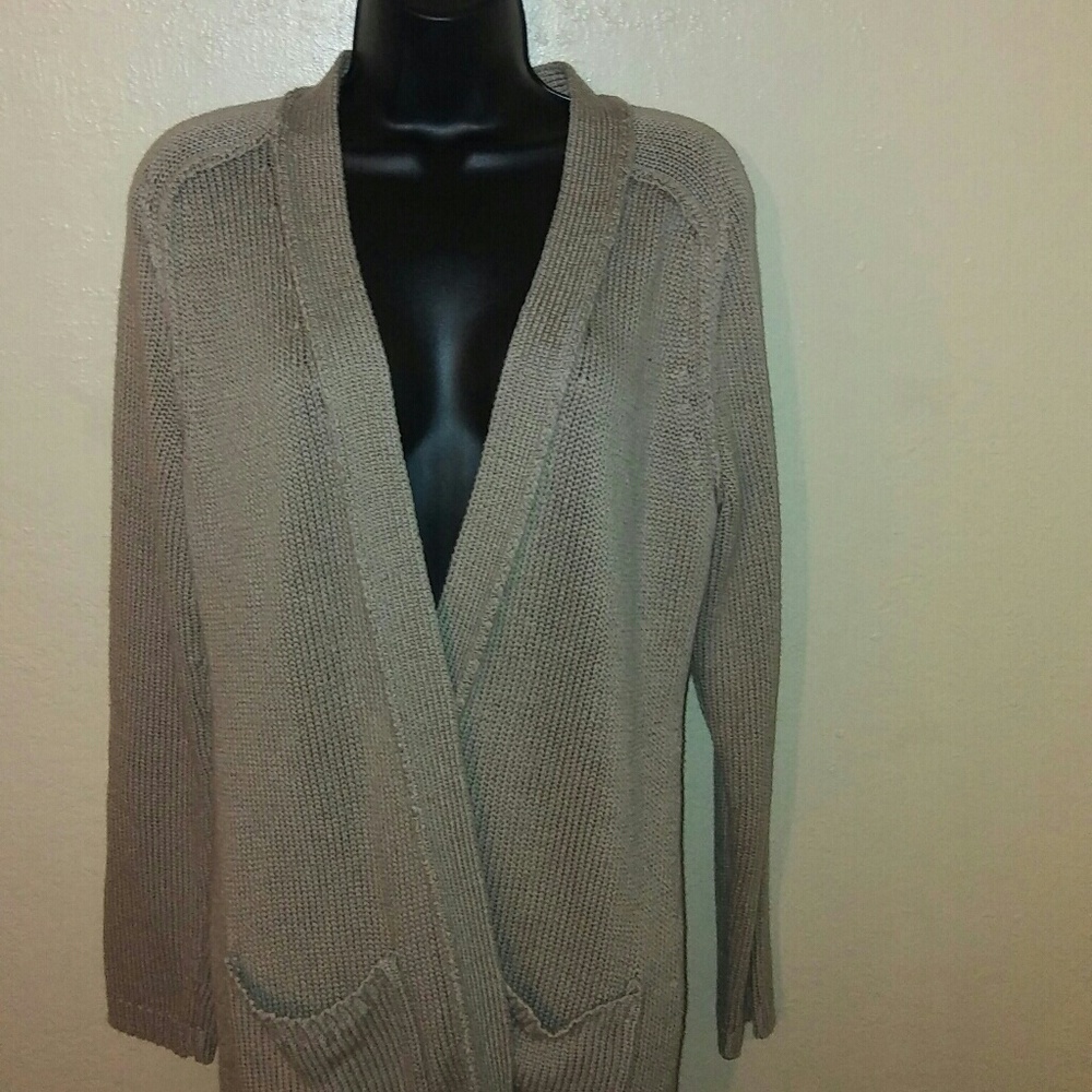 Ann Taylor open front sweater beige size large